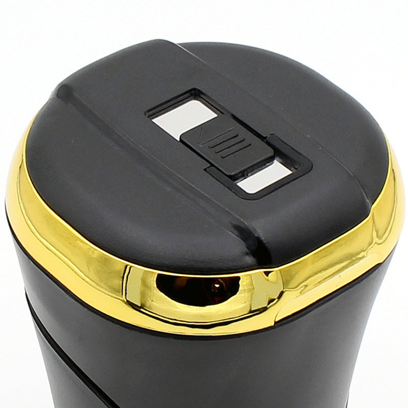 Push-pull Lighter Accessories Smokeless Detachable USB Rechargeable Car Ashtray Home Portable Smell Proof With Lid LED Blue Light