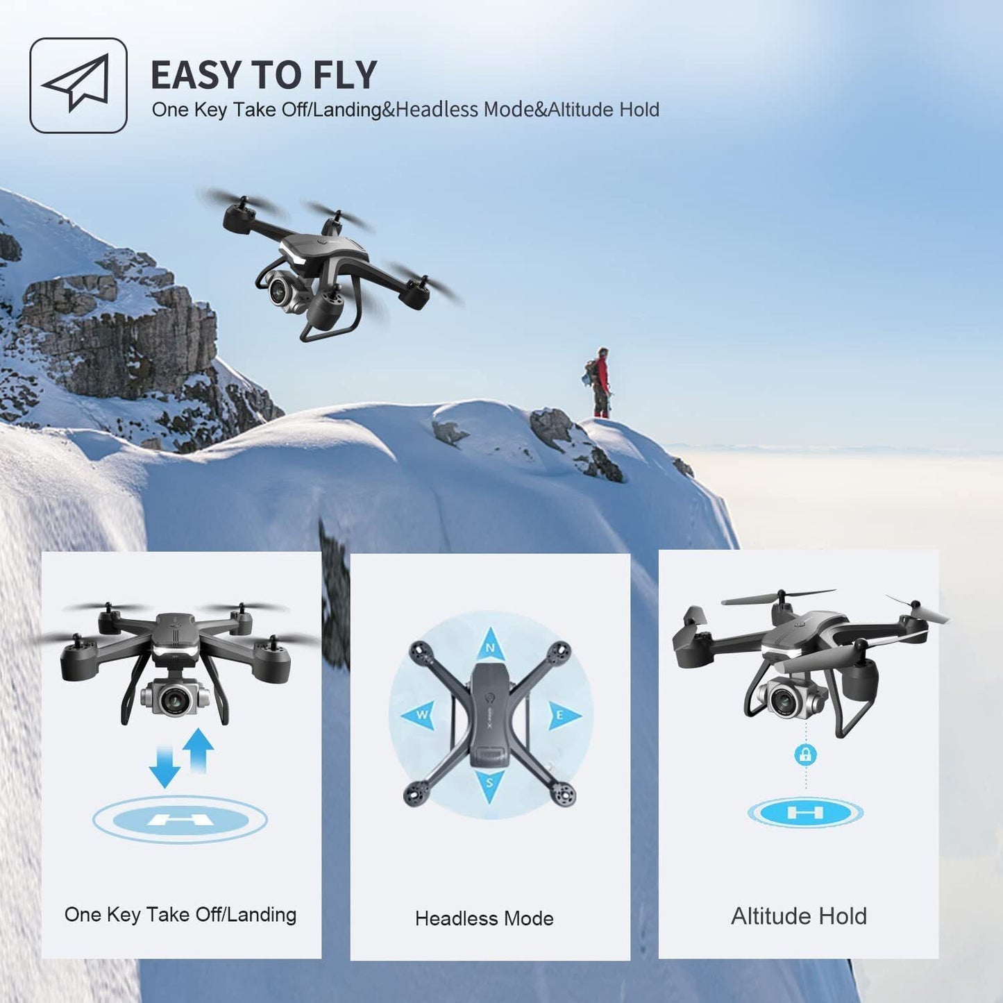 V14 Professional Drone 6K HD Dual Camera Wi-Fi FPV Portable RC Quadcopter