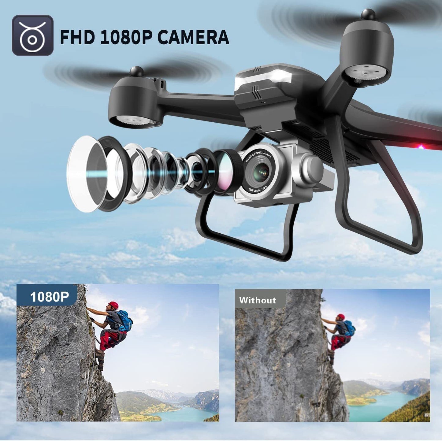V14 Professional Drone 6K HD Dual Camera Wi-Fi FPV Portable RC Quadcopter