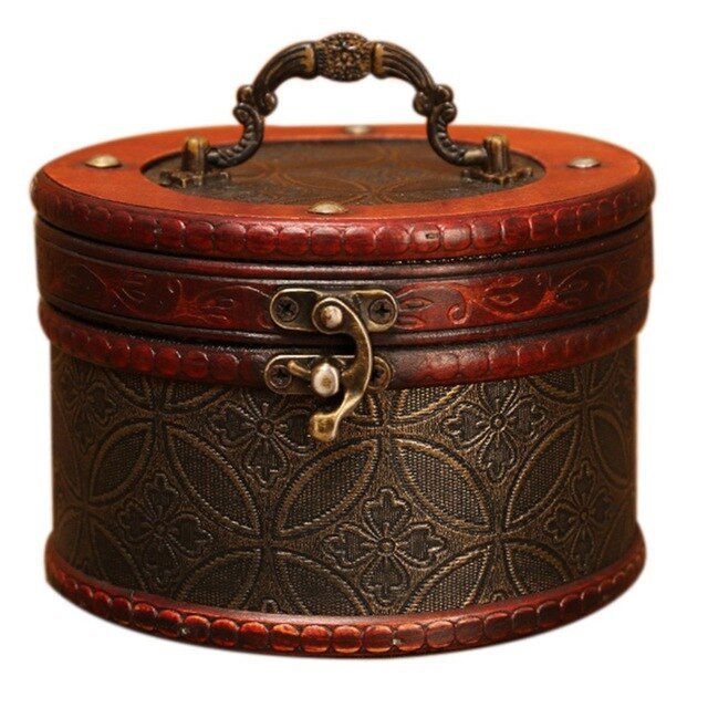 Old-Fashioned Wooden Storage Box, Jewelry and Other Small Items Creative Storage Box, Jewelry Storage Box