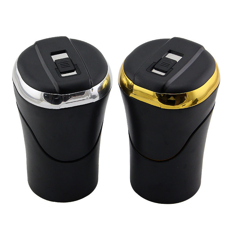 Push-pull Lighter Accessories Smokeless Detachable USB Rechargeable Car Ashtray Home Portable Smell Proof With Lid LED Blue Light