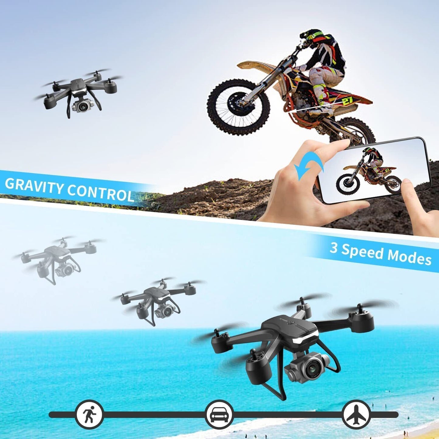 V14 Professional Drone 6K HD Dual Camera Wi-Fi FPV Portable RC Quadcopter